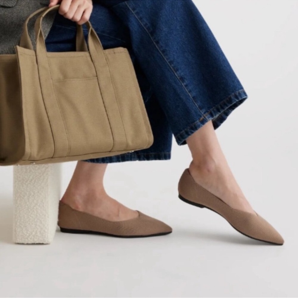 Quince washable knit pointed flats US 10